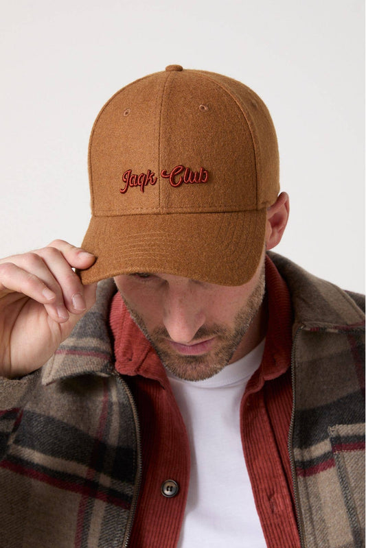Cappellino in flanella rame con logo ricamato