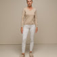 Maglione in maglia con scollo a V da donna in misto viscosa