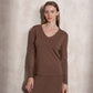 Maglia basic in viscosa con scollo a V