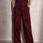 Pantaloni a palazzo con pinces in viscosa e cotone
