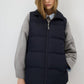 Gilet trapuntato con zip blu navy