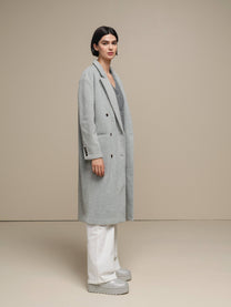 Cappotto lungo doppiopetto da donna