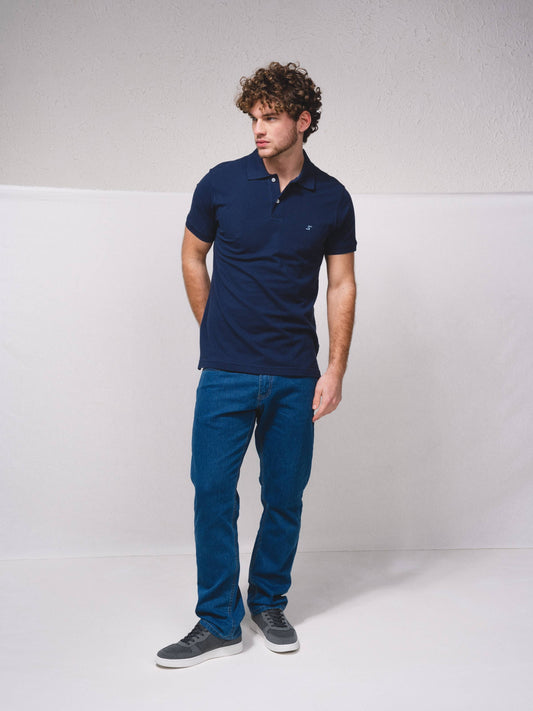 Polo piqué in cotone con ricamo