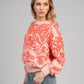 Maglione oversize jacquard bandana color pesca