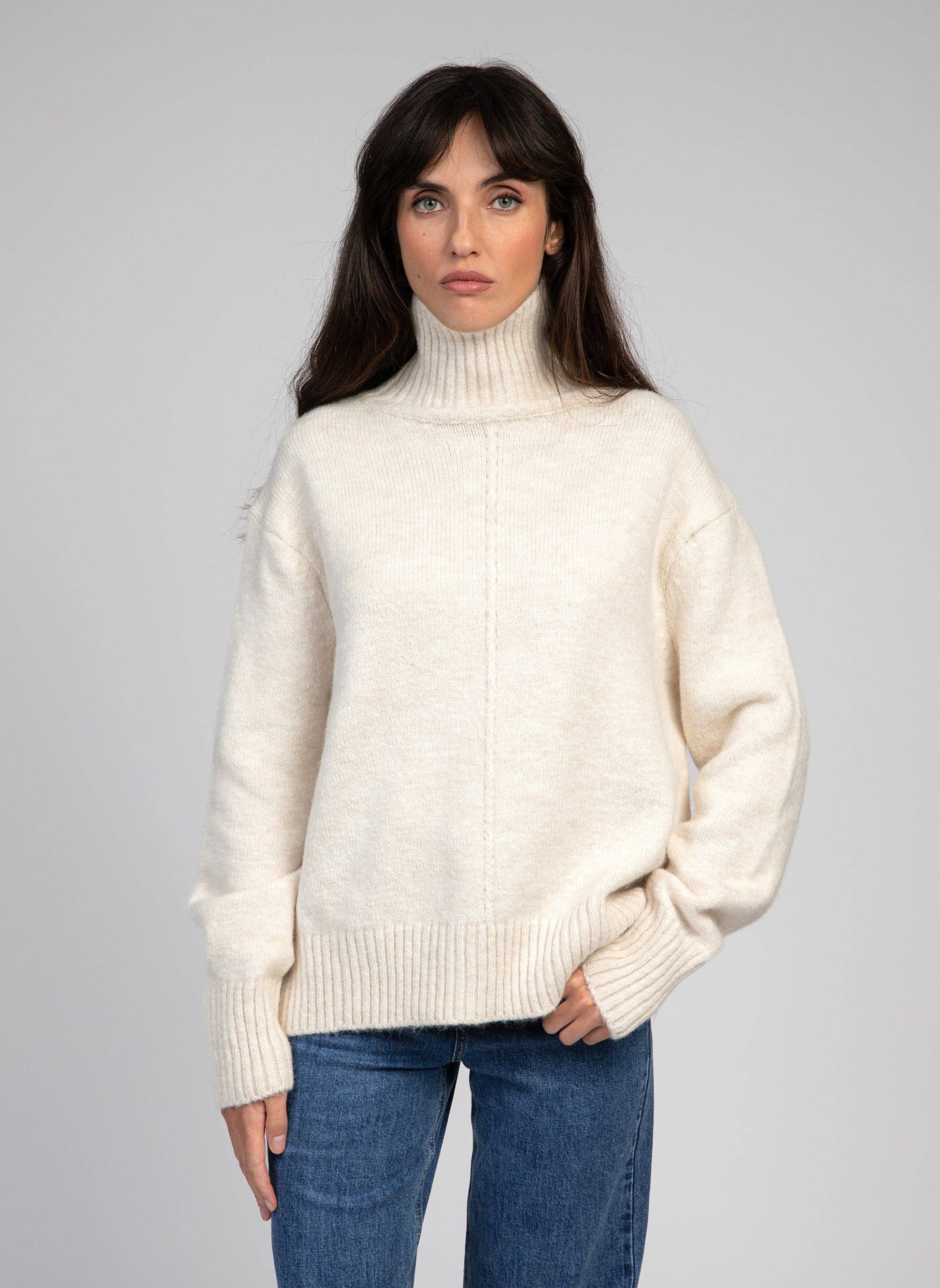 Maglione dolcevita Lipy écru