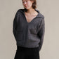 Polo oversize in tweed con tasche