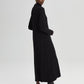 Abito maxi a coste nero con collo alto