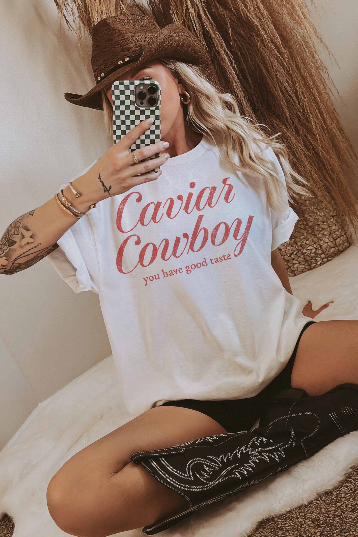 T-shirt oversize grafica Caviar Cowboy in cotone