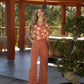 Pantaloni in twill con risvolto a vita alta