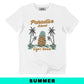 T-shirt Paradise Island con grafica tropicale