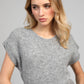 Maglione smanicato oversize girocollo in maglia spessa