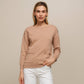 Maglione donna in maglia con tasche applicate