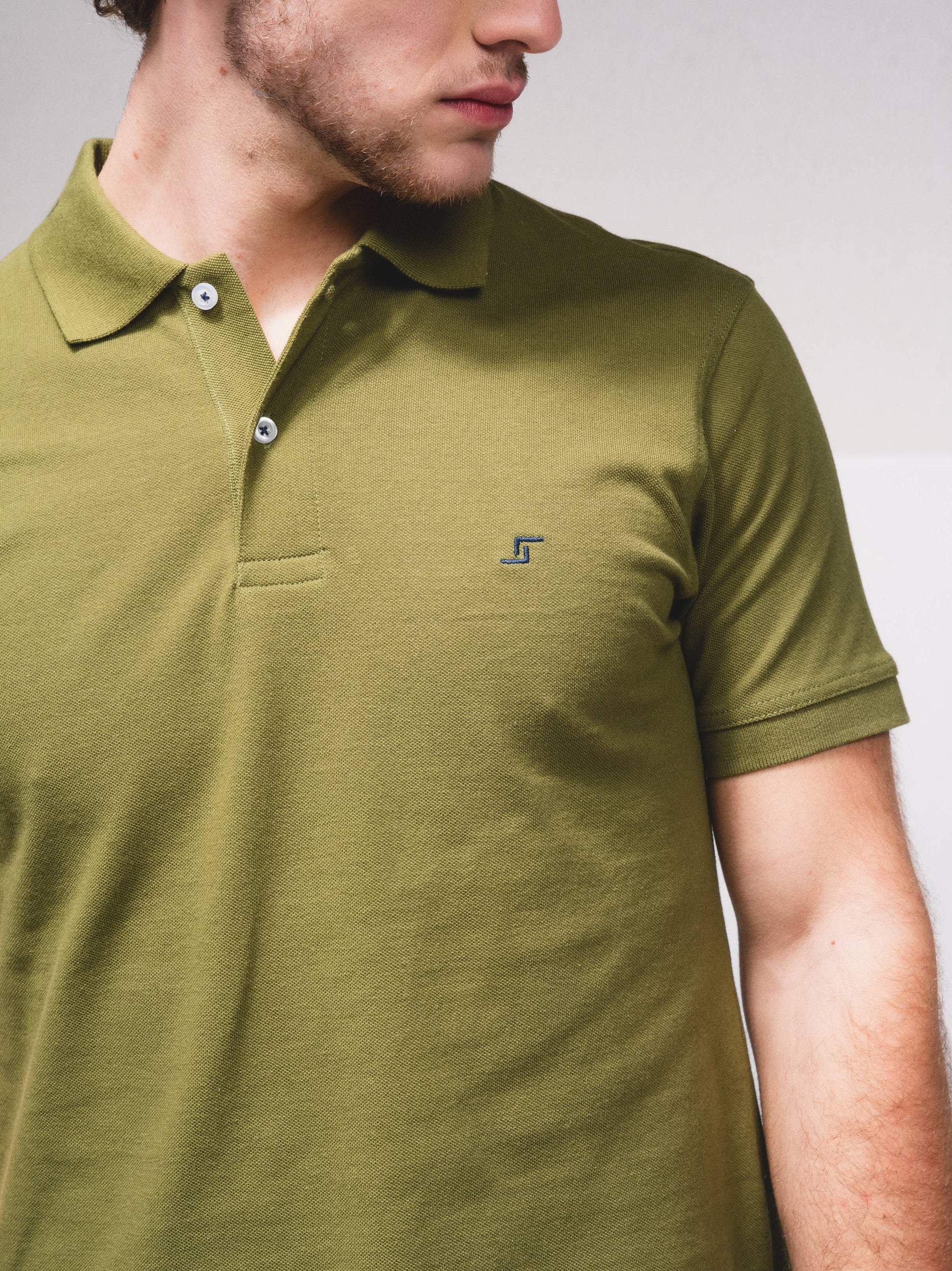 Polo piqué in cotone con ricamo