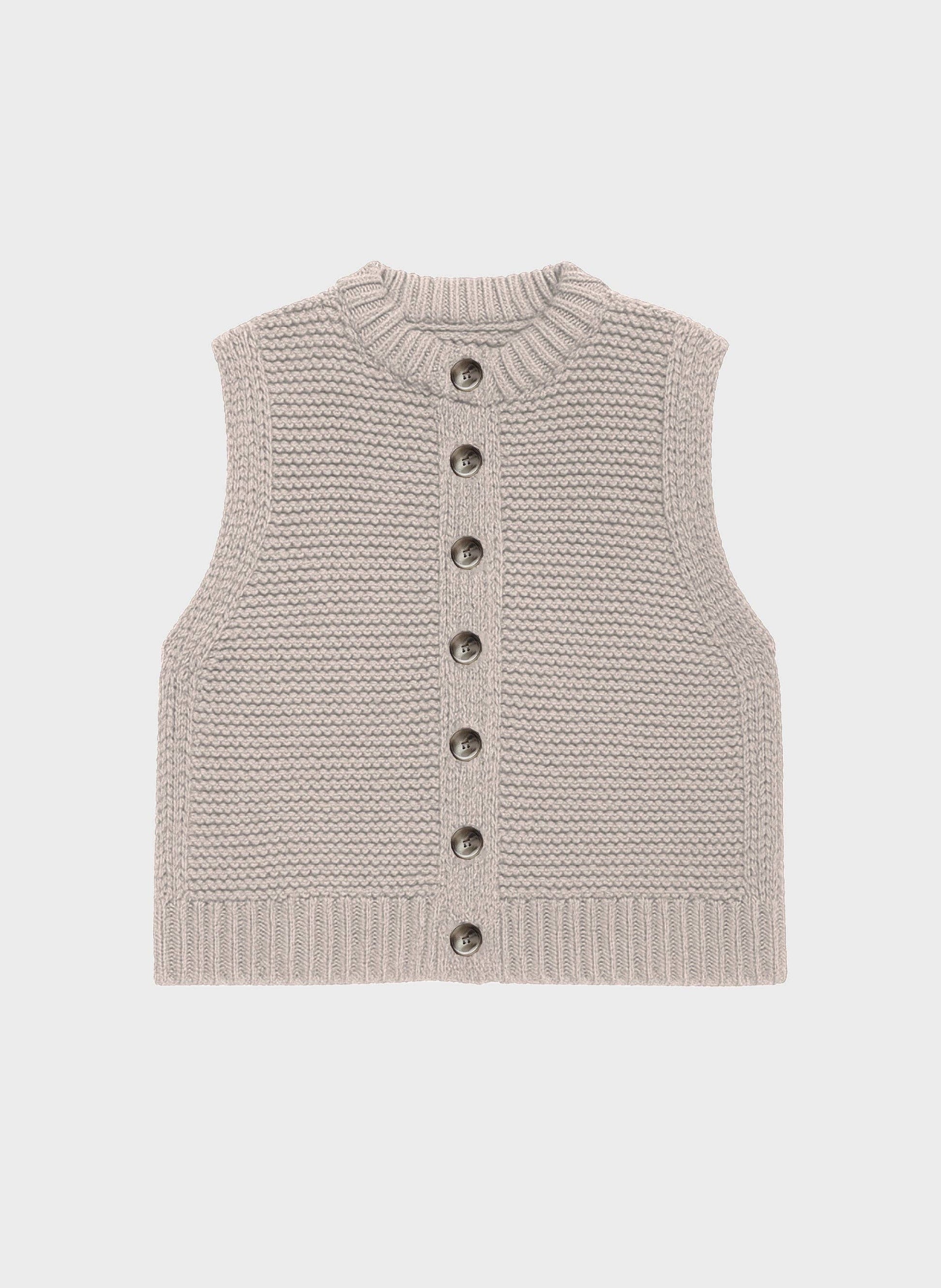 Cardigan smanicato in maglia Lejicky in lino