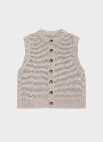 Cardigan smanicato in maglia Lejicky in lino