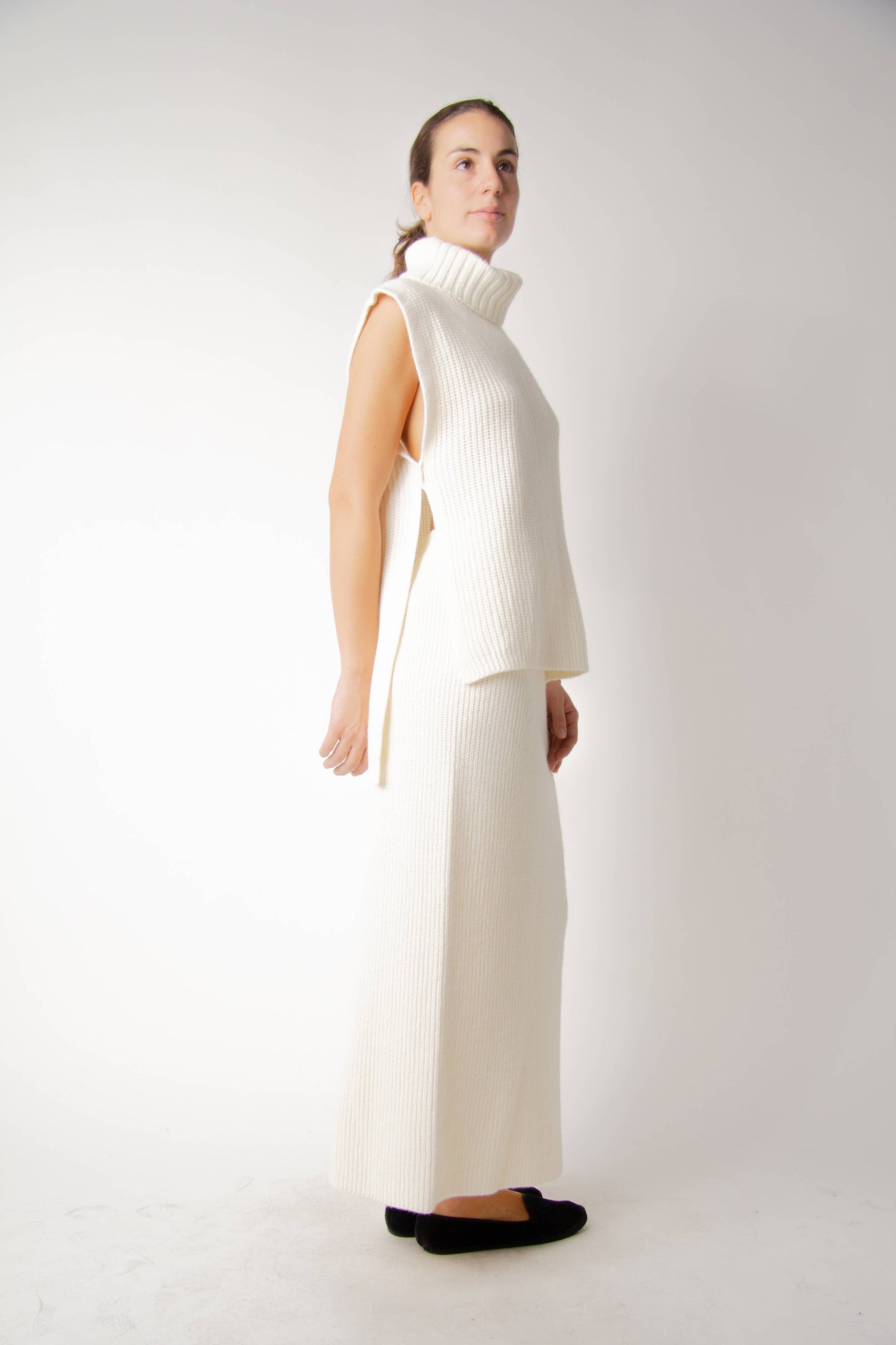 Gonna lunga a trecce in misto cashmere