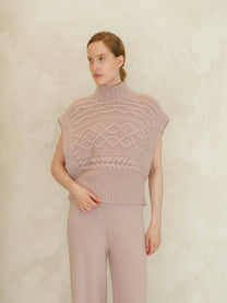 Tunica maxi a trecce in misto cashmere