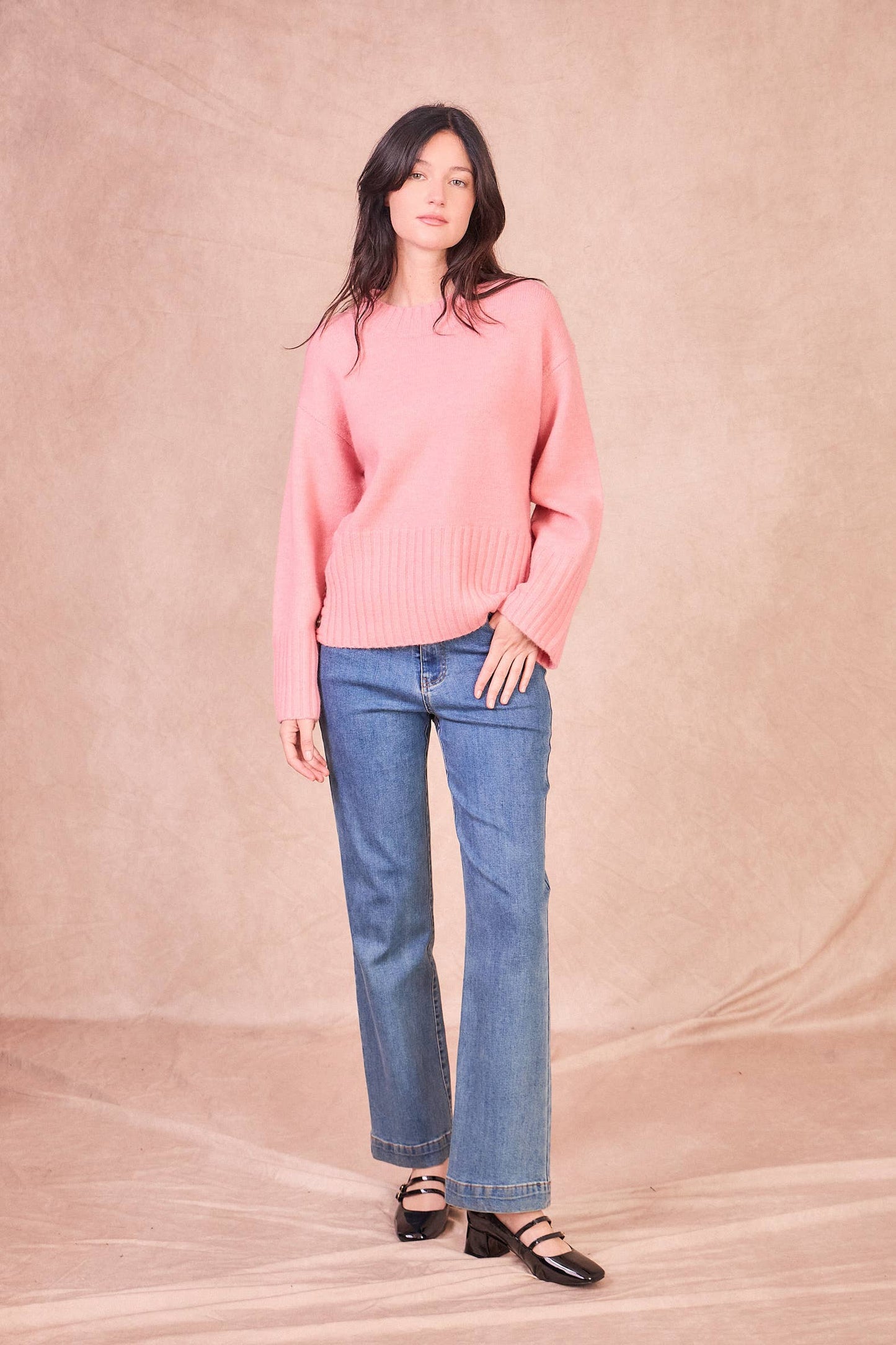 Maglione in misto lana con bottoni laterali