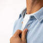Overshirt in denim sbiancato azzurro chiaro