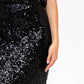 Gonna midi a matita con paillettes nera Juryly