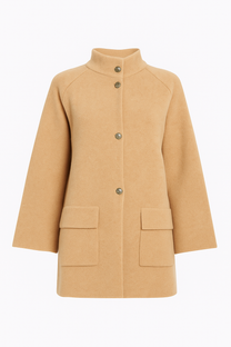 Cappotto strutturato in lana con collo alto