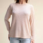 Maglione estivo in tweed brillante con scollo a barca