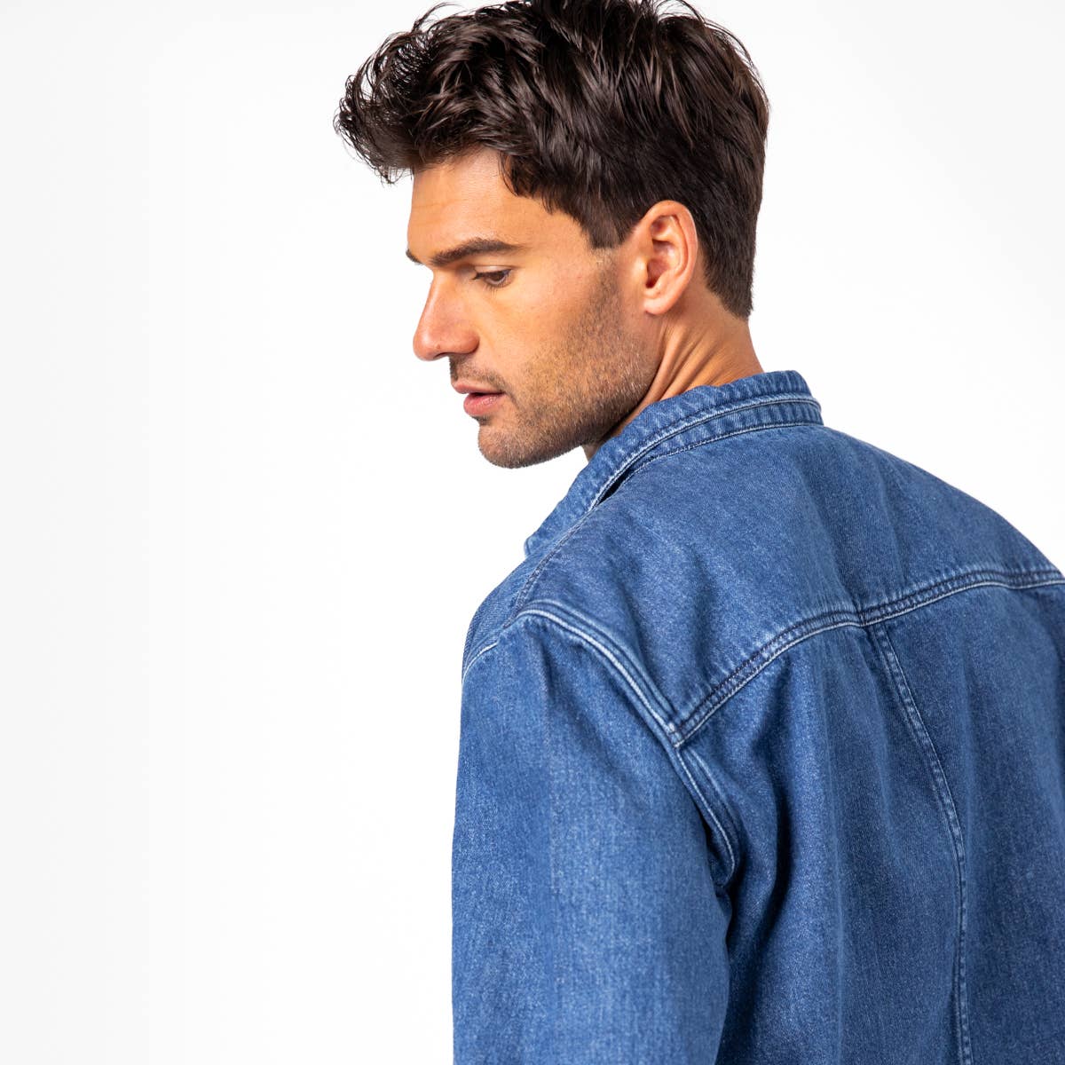 Overshirt in denim stone wash