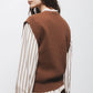 Gilet in maglia rasata girocollo