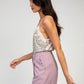 Canotta Adonisa con paillettes e scollo a V