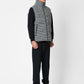 Gilet imbottito pied de poule con cappuccio staccabile
