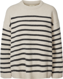 Maglione oversize a righe in lana d’agnello biologica