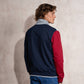 Felpa uomo color block con mezza zip