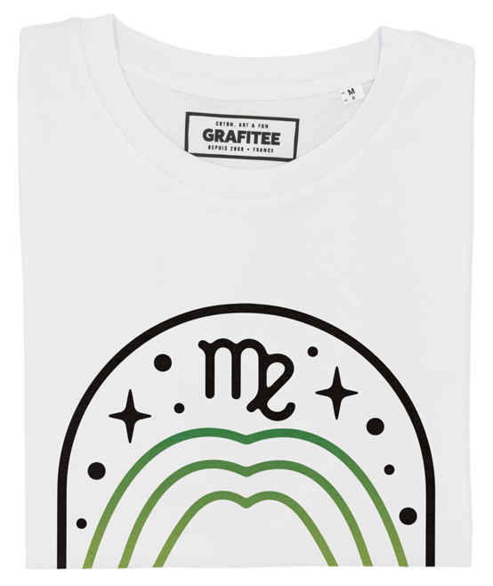 T-shirt bianca Vergine con stampa zodiacale