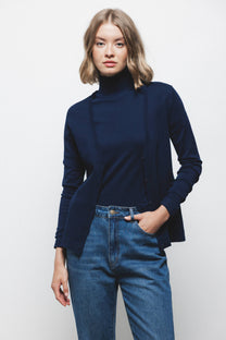 Cardigan in maglia rasata con scollo a V