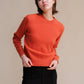 Maglione girocollo in tweed cropped in lana riciclata