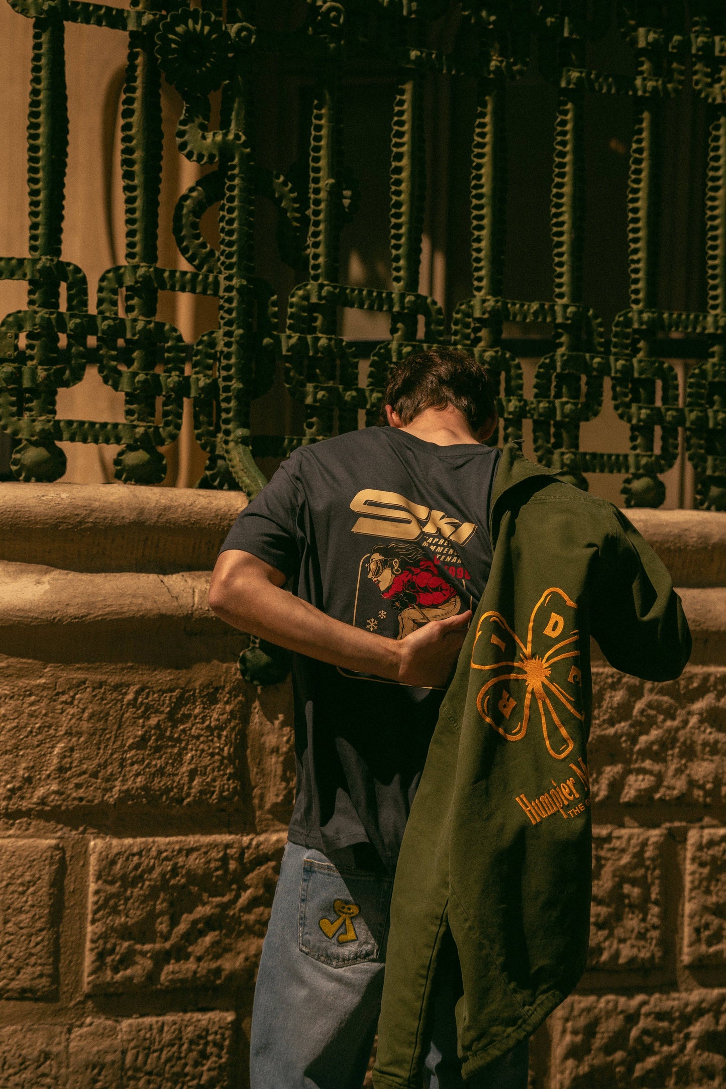Giacca trucker khaki Good Luck in cotone biologico