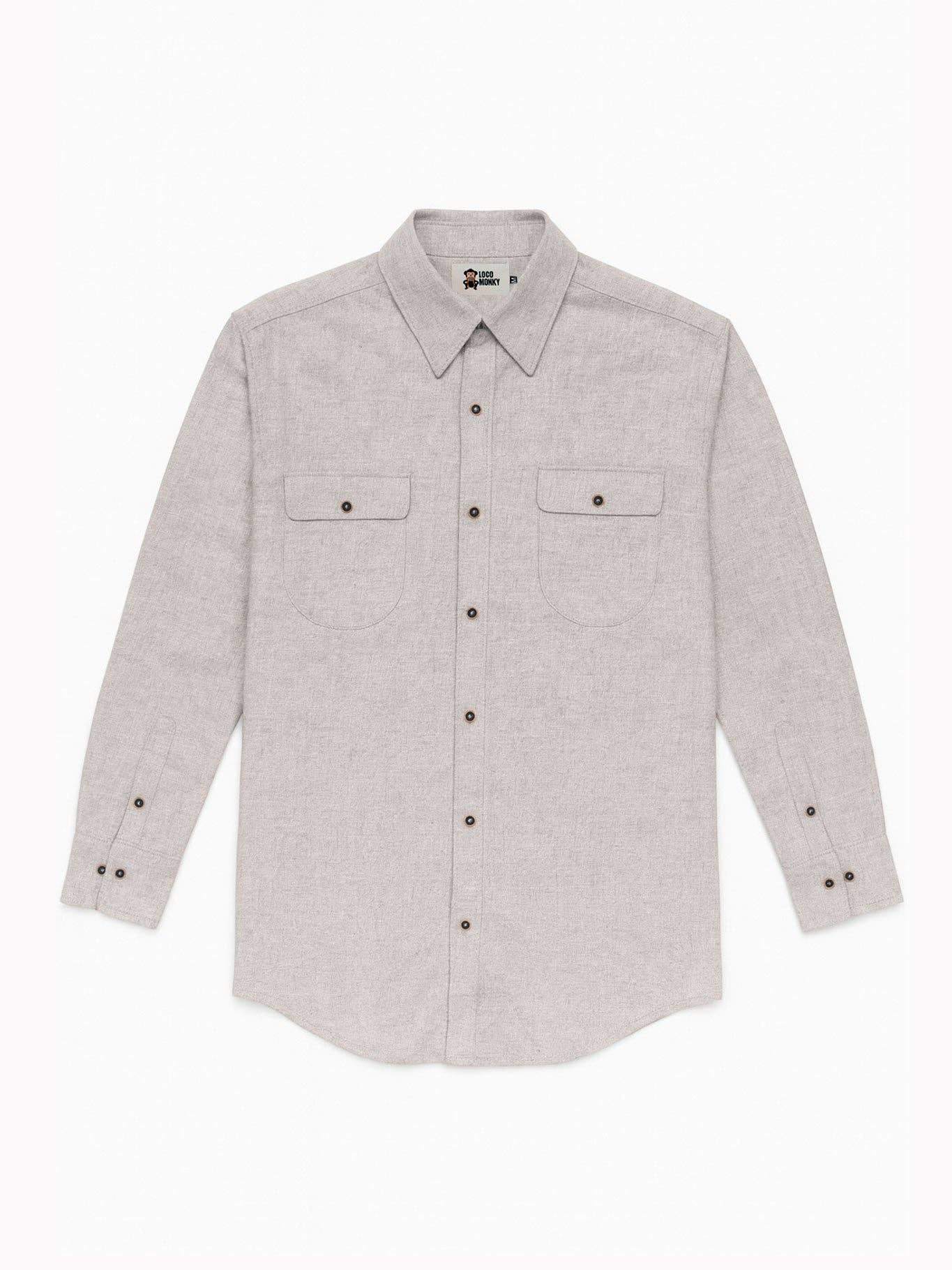 Camicia di flanella uomo Chop in cotone organico color Ash
