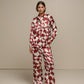 Camicia donna in raso con fantasia geometrica
