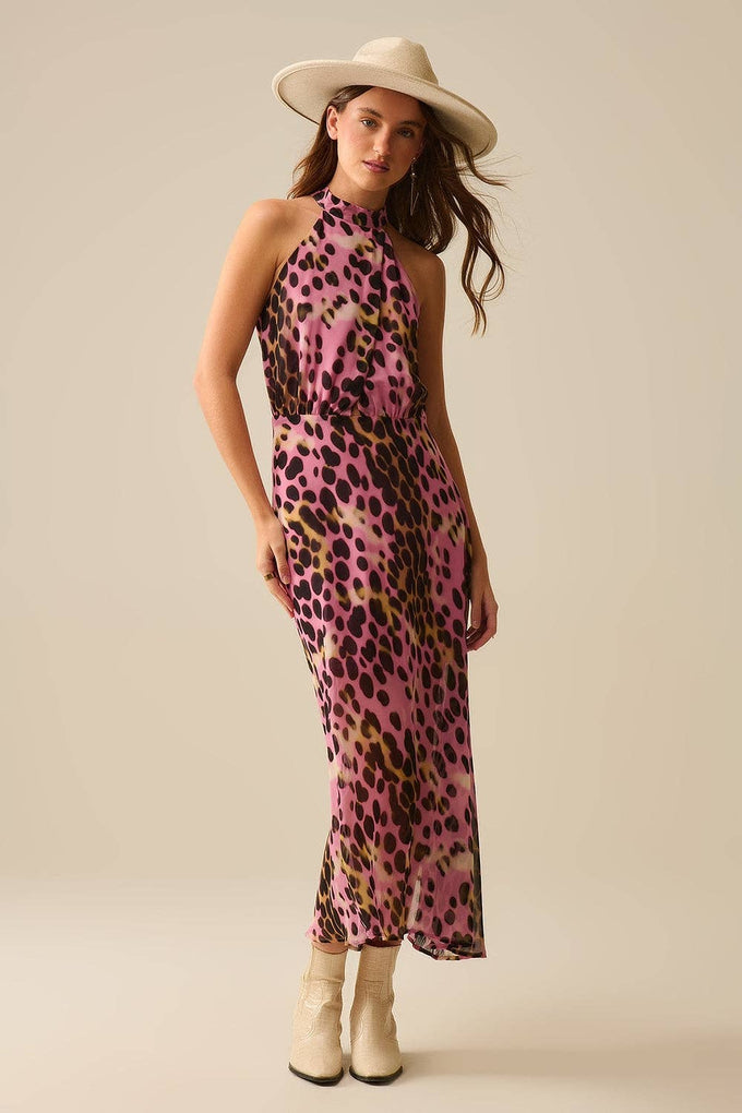 Vestito midi romantico in viscosa color bordeaux