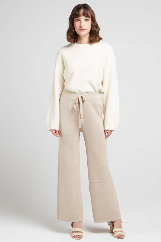 Pantaloni culotte estivi in cotone e lino bordeaux