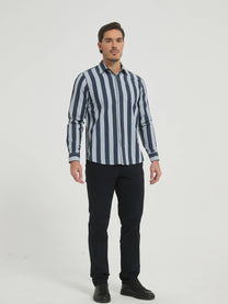 Camicia a righe comfort blu navy