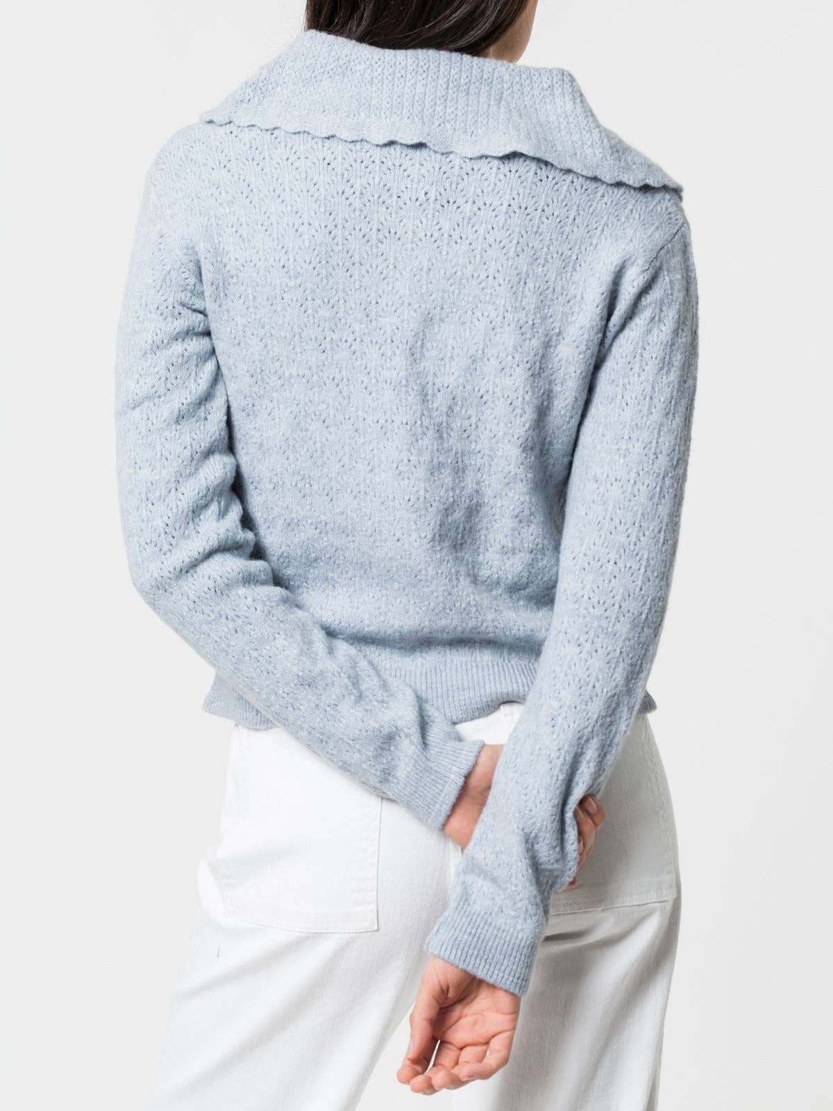 Cardigan in maglia con collo lungo e bottoni