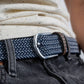 Cintura elastica intrecciata Bogotà blu e bianca