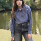 Camicia in denim Stelia con ricami e paillettes