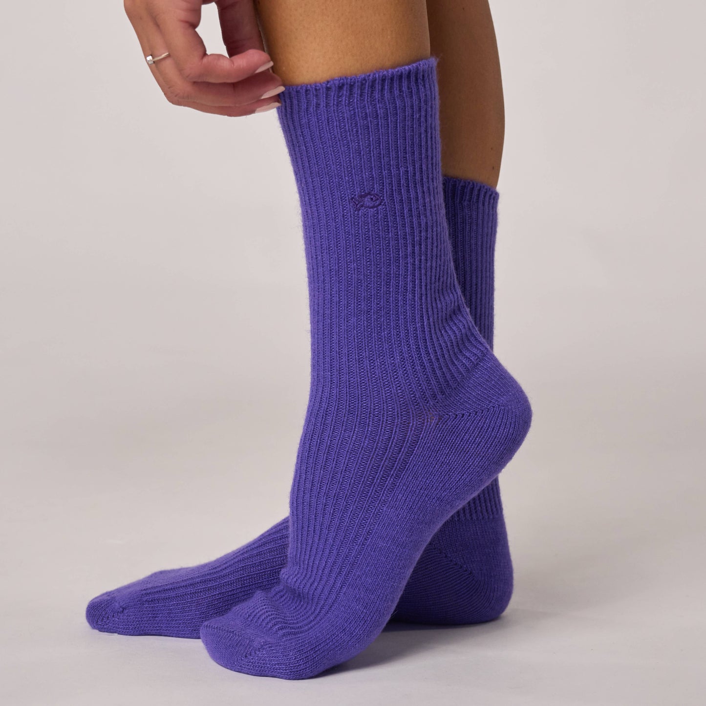 Calzini viola in lana d’angora