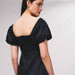 Vestito midi con scollo quadrato e gonna a trapezio