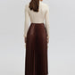 Gonna plisettata midi marrone