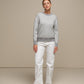 Maglione in maglia pied-de-poule da donna girocollo