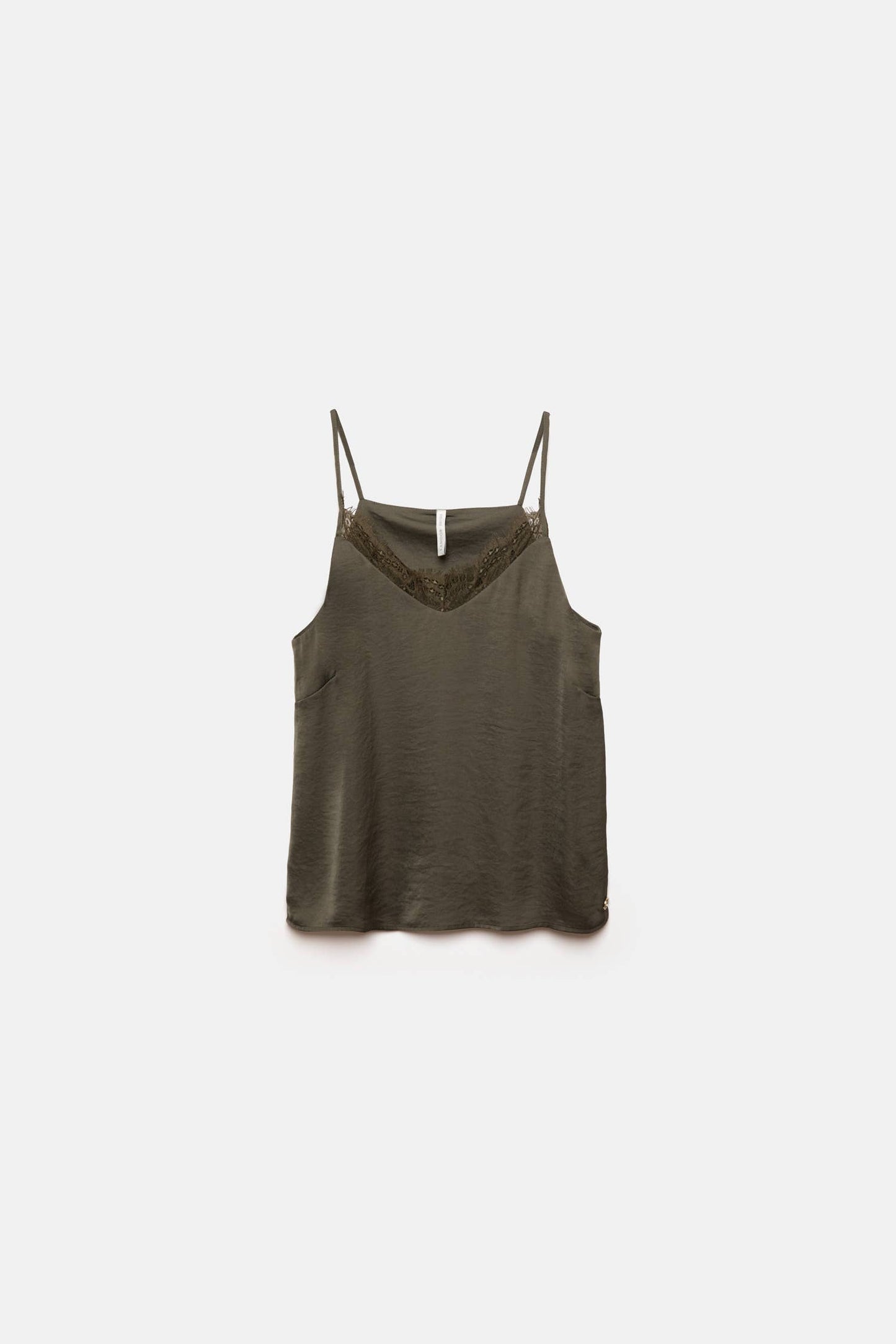 Top lingerie con scollo a V e dettaglio in pizzo