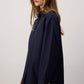 Camicia oversize in cotone blu navy